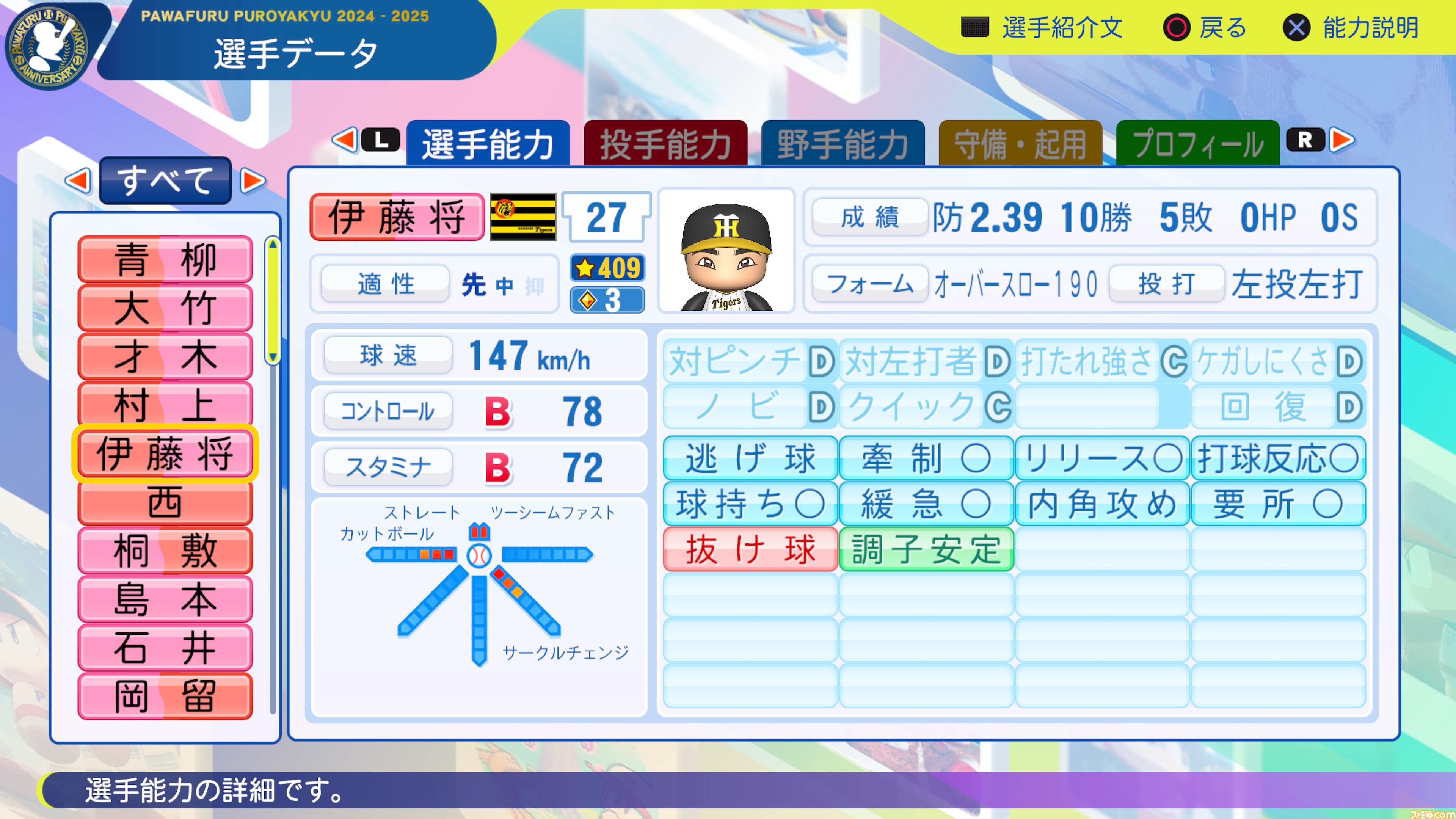 パワプロ2024』阪神タイガース選手能力一覧 | ゲーム・エンタメ最新