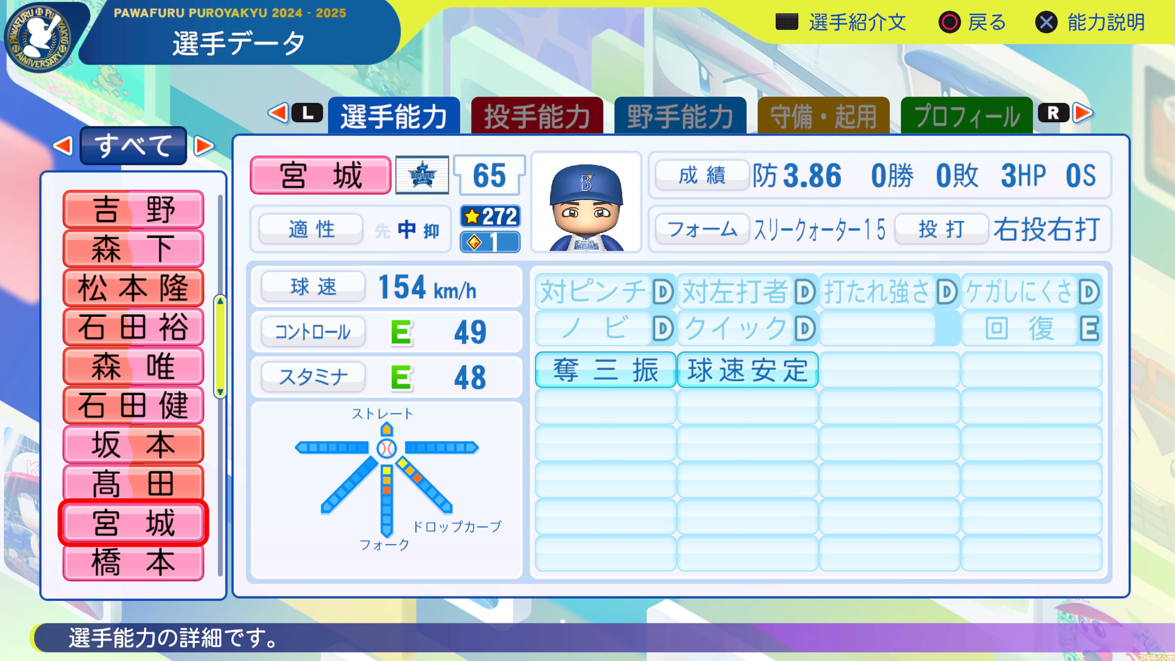 『パワプロ2024』横浜DeNAベイスターズ選手能力一覧
