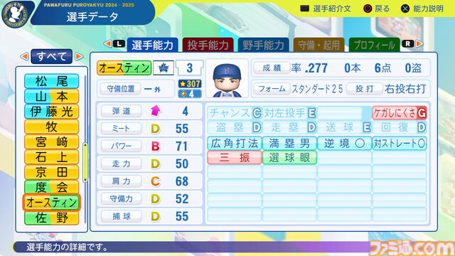 『パワプロ2024』横浜DeNAベイスターズ選手能力一覧