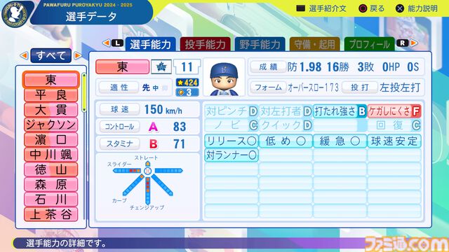 『パワプロ2024』横浜DeNAベイスターズ選手能力一覧