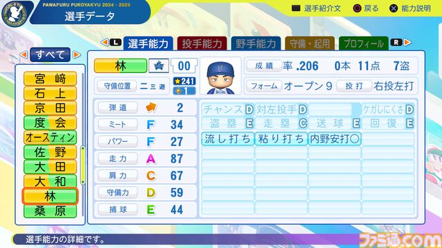 『パワプロ2024』横浜DeNAベイスターズ選手能力一覧