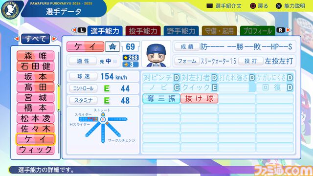 『パワプロ2024』横浜DeNAベイスターズ選手能力一覧