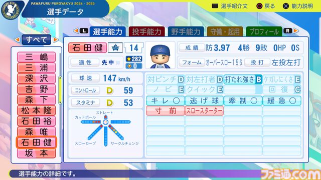 『パワプロ2024』横浜DeNAベイスターズ選手能力一覧