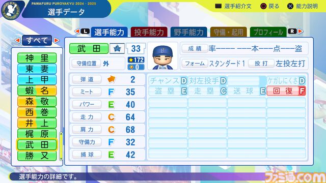 『パワプロ2024』横浜DeNAベイスターズ選手能力一覧