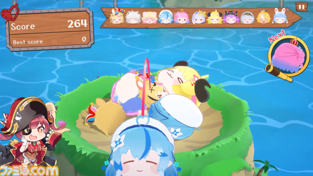 マリン船長が主役のパズルゲーム『ホロライブ お宝マウンテン』Steamで2024年夏に配信。3Dのホロメンを積み上げてハイスコアを目指そう