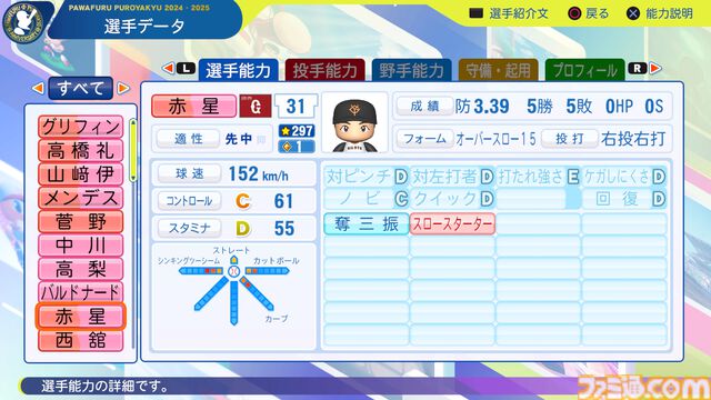 『パワプロ2024』読売ジャイアンツ（巨人）選手能力一覧