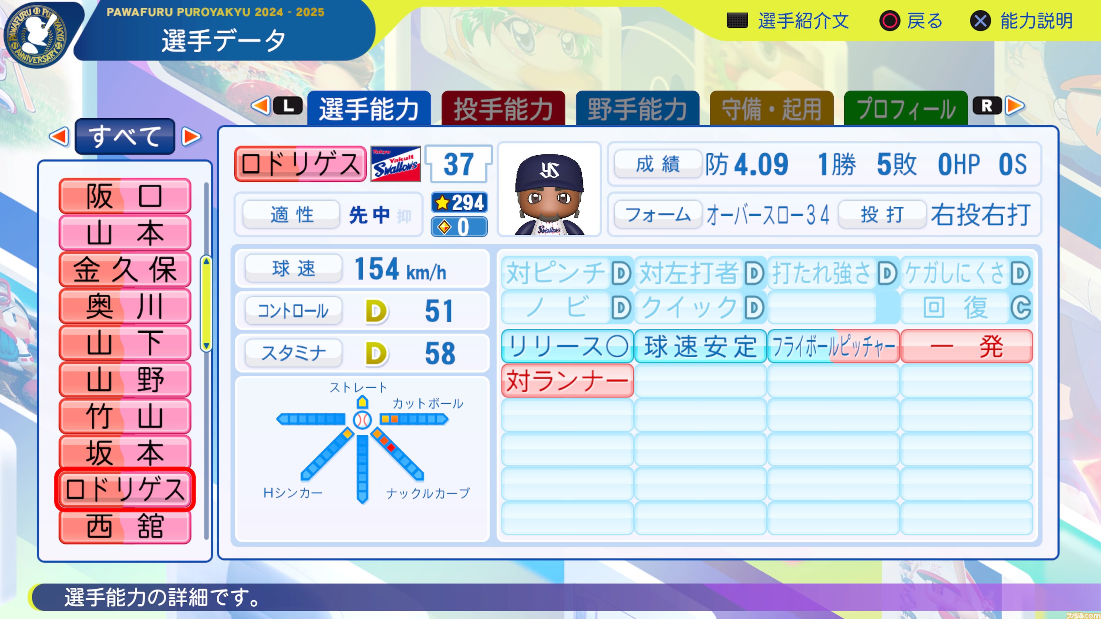 パワプロ2024』東京ヤクルトスワローズ選手能力一覧 | ゲーム