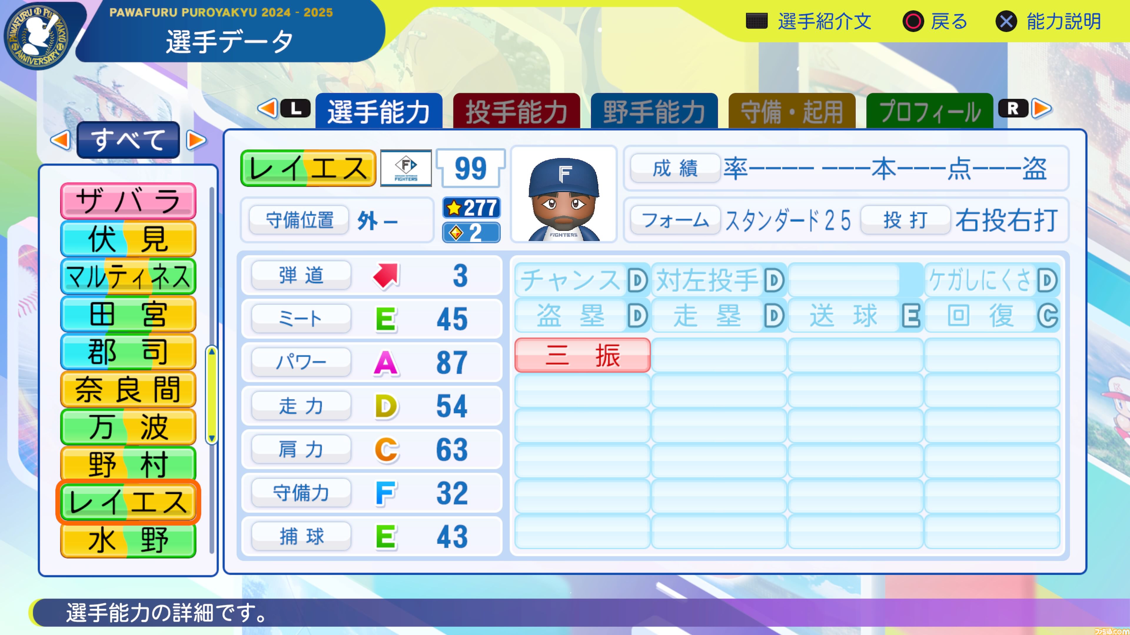 パワプロ2024』北海道日本ハムファイターズ選手能力一覧 | ゲーム