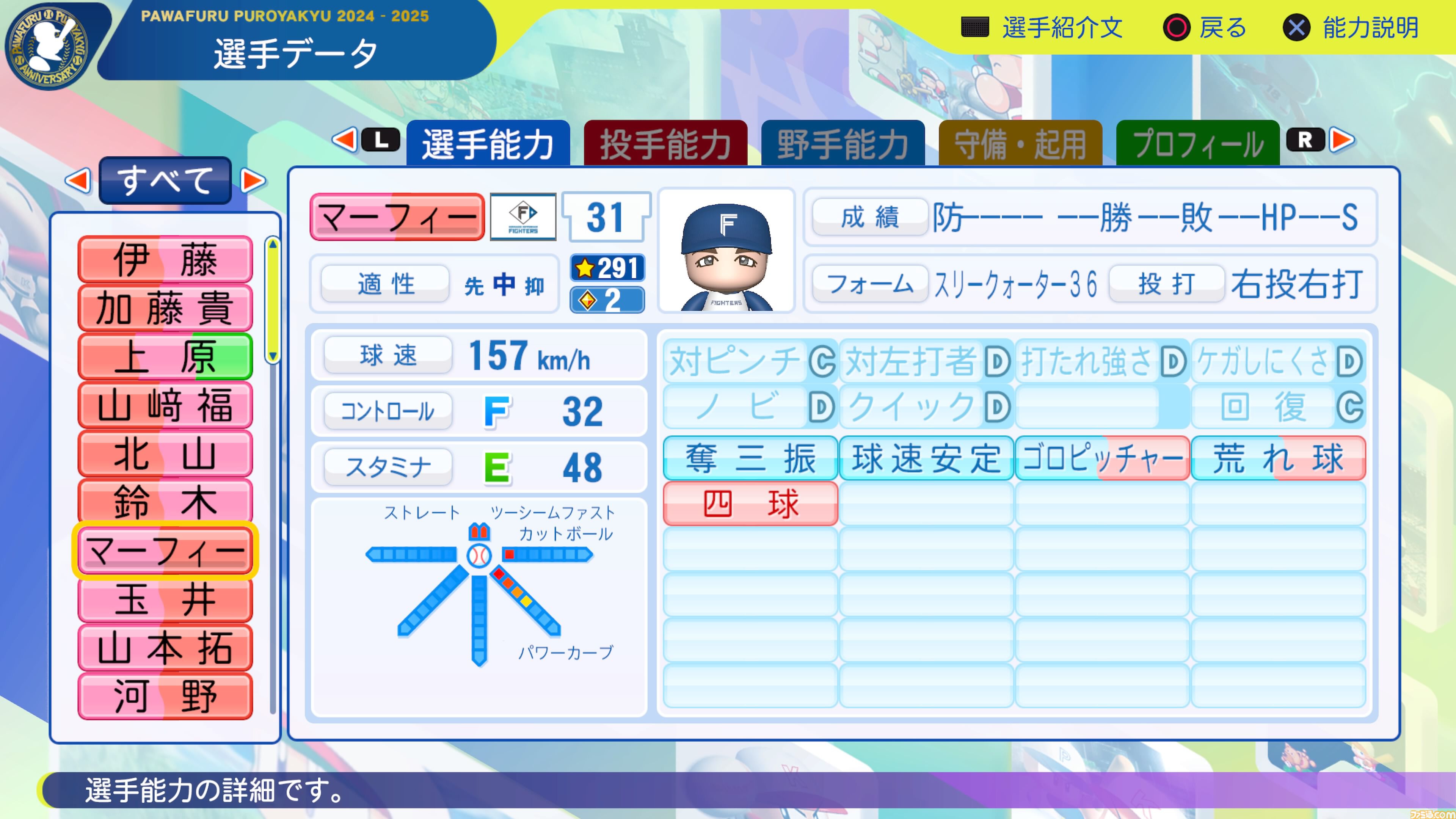 パワプロ2024』北海道日本ハムファイターズ選手能力一覧 | ゲーム
