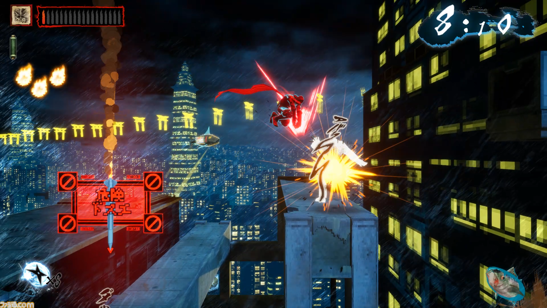 『ニンジャスレイヤー ネオサイタマ炎上』先行レビュー。コミック調の横スクロールハイスピードニンジャアクション活劇。ぶっ飛んだ演出とお手軽爽快アクションが光る、新時代のニンジャゲー！