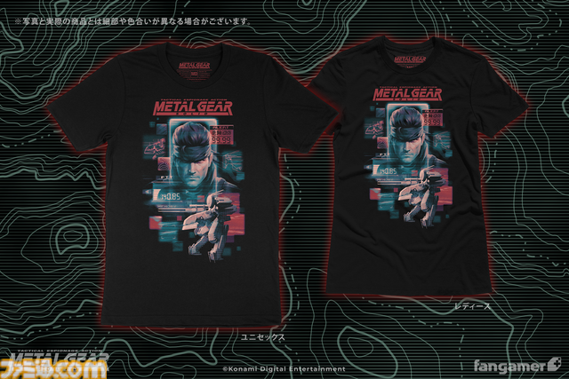 『メタルギア』公式コラボTシャツがFangamer Japanで発売。歴代主人公のソリッド・スネーク、雷電、ネイキッド・スネークが鮮やかに描かれる