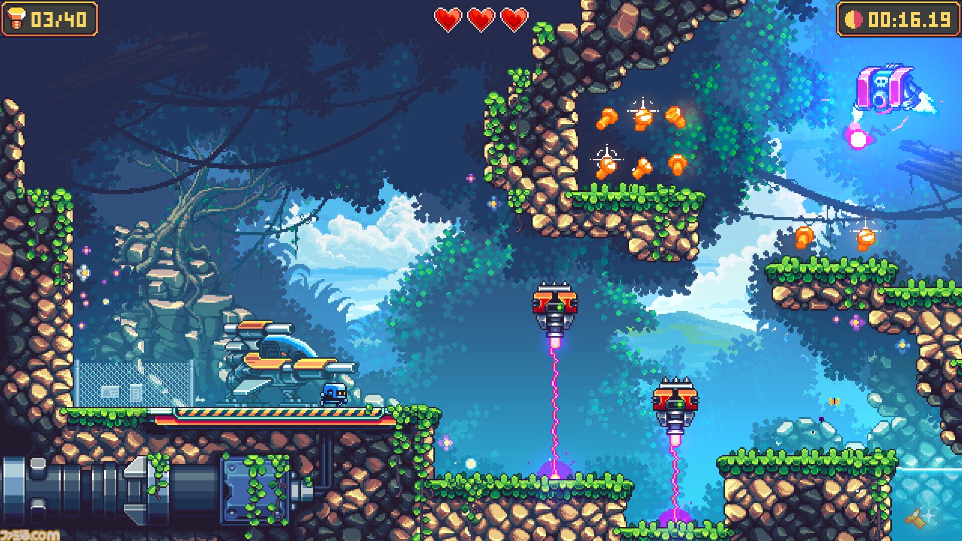 ドット絵2Dアクション『BZZZT: バズボット！』が日本語対応。小さいAIロボが未来の世界でダッシュやギミックを使い激ムズステージを突き進む