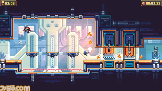 ドット絵2Dアクション『BZZZT: バズボット！』が日本語対応。小さいAIロボが未来の世界でダッシュやギミックを使い激ムズステージを突き進む