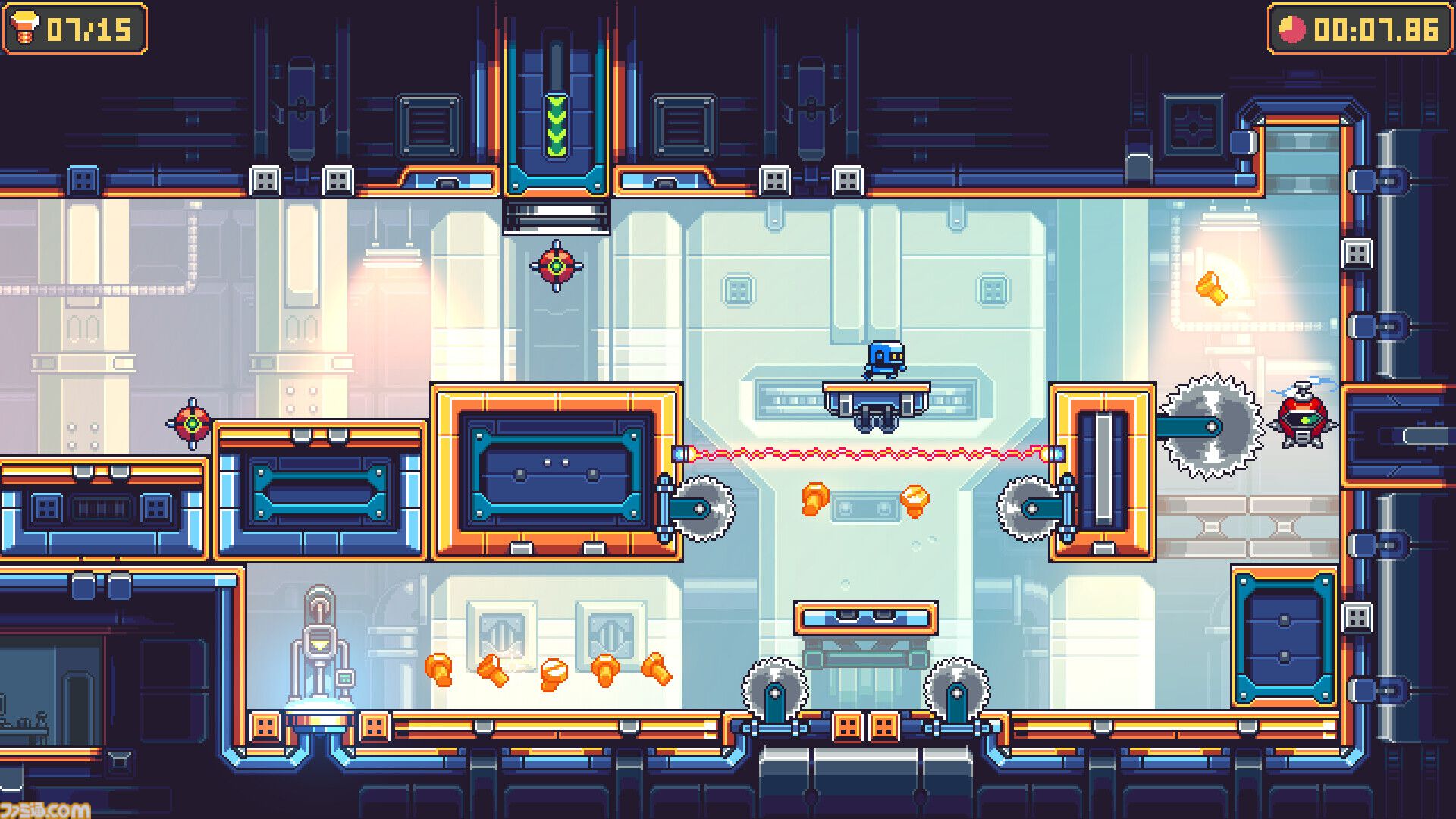 ドット絵2Dアクション『BZZZT: バズボット！』が日本語対応。小さいAIロボが未来の世界でダッシュやギミックを使い激ムズステージを突き進む
