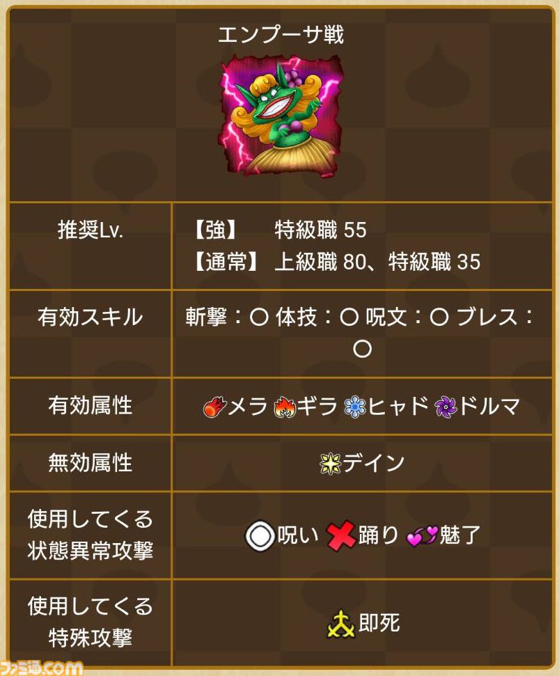 『ドラクエウォーク攻略』エンプーサのほこら【強】攻略！ 状態異常を防ぎつつ全体攻撃で攻めよう