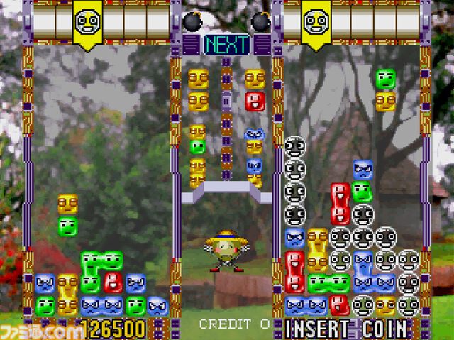 【アケアカ】『でろ～んでろでろ』が8月8日に配信。テクモより1995年に発売されたパズルゲーム。落ちてくる玉と同じ色の玉をくっつけて消していこう