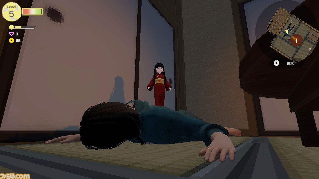 『Ichima-san』発売。市松人形ステルスアクション、見つかりそうになったら人形のフリでやり過ごす。ポルターガイストで人間にお仕置きすることも