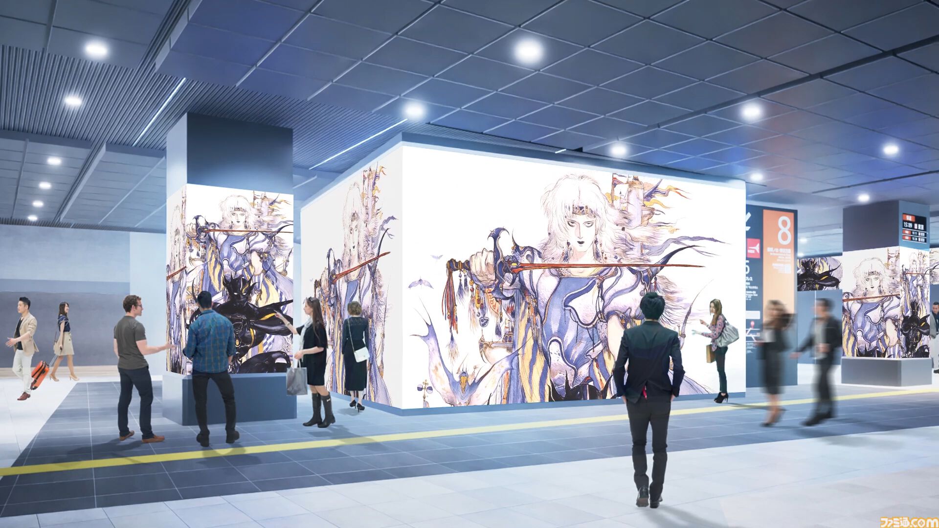 『FF ピクセルリマスター』のキャラクターたちが新宿駅に登場。シリーズ全作品の魅力を詰め込んだスペシャルムービーを放映中