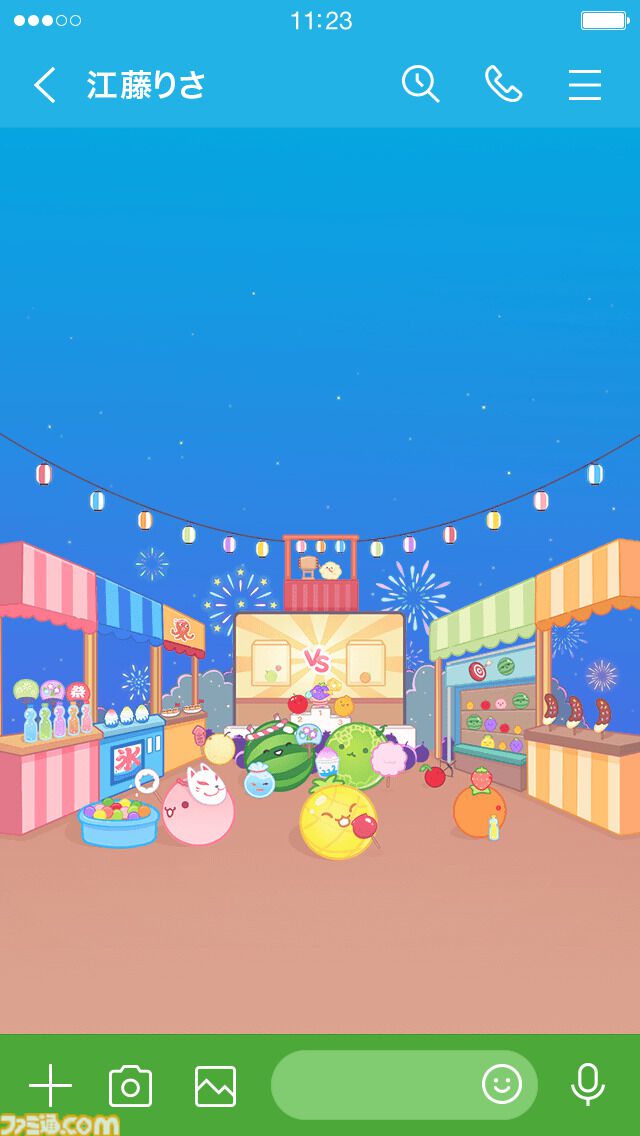 『スイカゲーム』のLINE着せ替えが新登場。夏祭り×ゲーム大会をテーマにした