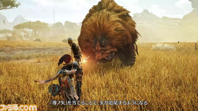 『モンハンワイルズ』弓の紹介動画が公開。さまざまな射撃で立ち回る中距離武器。“導ノ矢”を当てると撃った矢が追尾するようになる
