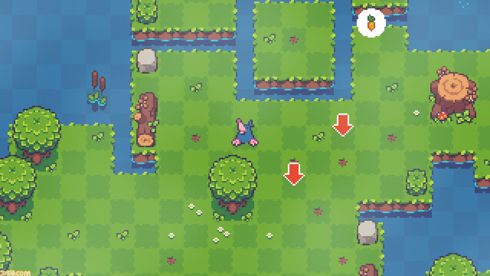 かわいいウサギを導くリズムアクション『リズムラビット』体験版が配信開始。リズムに合わせて動き続けるウサギの方向を素早く判断