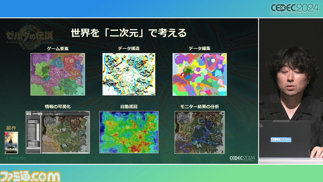『ゼルダの伝説 ティアキン』の空島は“積極的に放置”されていた。空、地上、地底の3つの世界と制作環境のすべてをシームレスにつないだ技術【CEDEC2024】