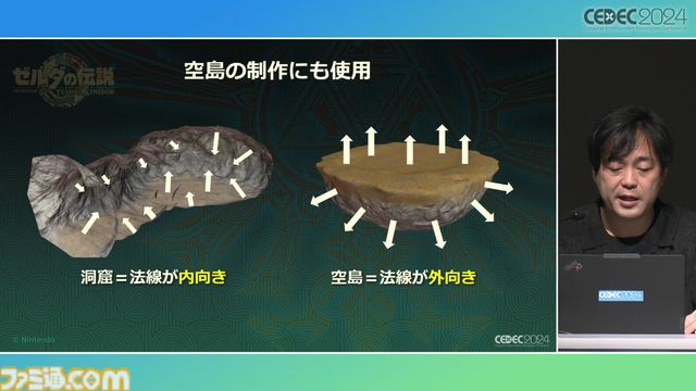 『ゼルダの伝説 ティアキン』の空島は“積極的に放置”されていた。空、地上、地底の3つの世界と制作環境のすべてをシームレスにつないだ技術【CEDEC2024】