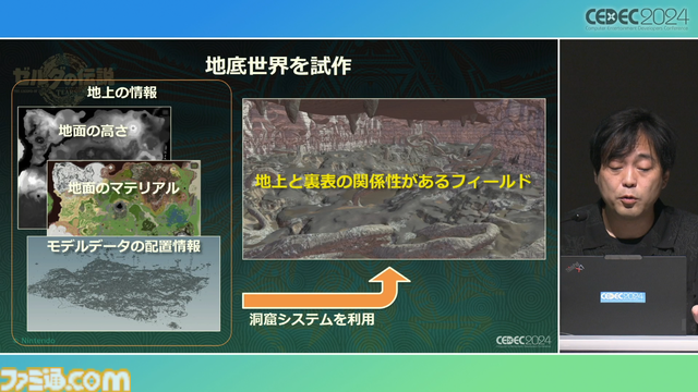 『ゼルダの伝説 ティアキン』の空島は“積極的に放置”されていた。空、地上、地底の3つの世界と制作環境のすべてをシームレスにつないだ技術【CEDEC2024】