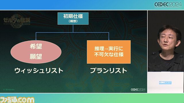 『ゼルダの伝説 ティアキン』スクラビルドは組み合わせが膨大すぎて開発チームもお手上げ？ やらないものを決定しても12万通りの組み合わせが存在【CEDEC2024】
