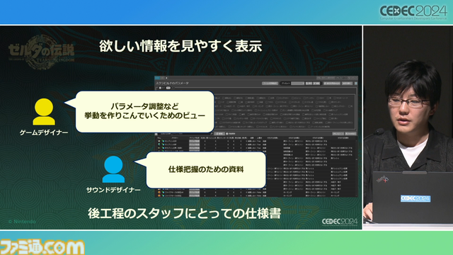 『ゼルダの伝説 ティアキン』サウンドチームに起きた革新。開発データが資料になる“動く仕様書”で実現したフラットな物づくり【CEDEC2024】