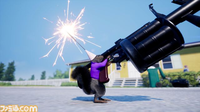 リスのガンアクション『Squirrel with a Gun』本日（8/30）発売。ハンドガンやサブマシンガンで黒服を返り討ちに。ただドングリが欲しいだけなのに