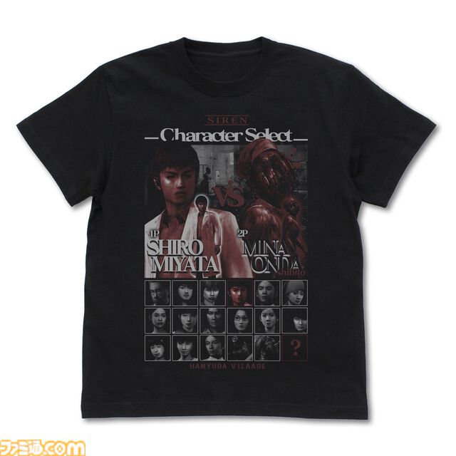 『SIREN』宮田医院の患者気分を味わえるTシャツ、宮田司郎の免許証風パスケースなどファン必見のグッズ6種が登場。格ゲー風キャラ選択画面のTシャツも【TGS2024にて先行販売】