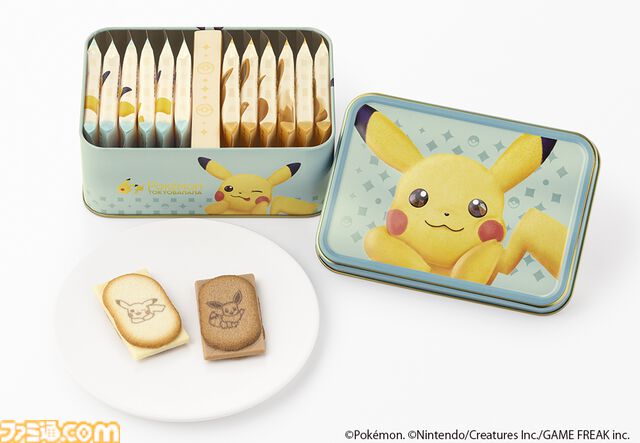 『ポケモン東京ばな奈はみ出しチョコのクッキーサンド』が缶に入って登場。“おすましポーズ”のピカチュウが可愛い。スペシャルステッカー付き