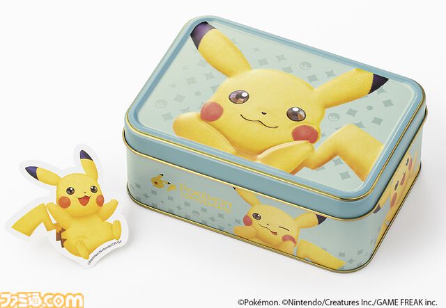 『ポケモン東京ばな奈はみ出しチョコのクッキーサンド』が缶に入って登場。“おすましポーズ”のピカチュウが可愛い。スペシャルステッカー付き