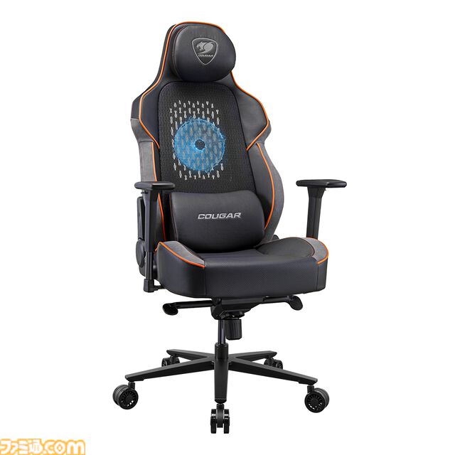 背もたれに200mm RGBファン内蔵のゲーミングチェア“NXSYS AERO”が明日（9/13）発売。チェア内の冷気を循環させることで熱がこもることなく、背面をつねに快適に