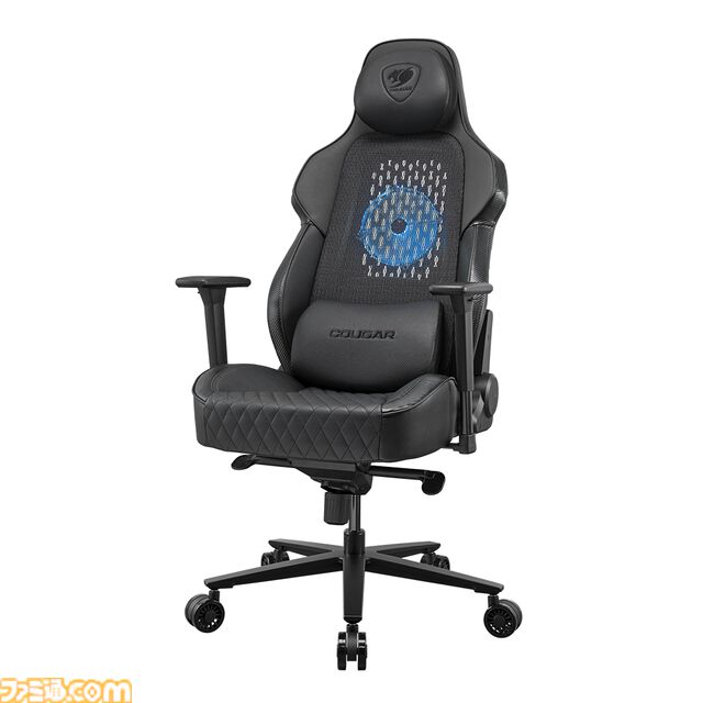 背もたれに200mm RGBファン内蔵のゲーミングチェア“NXSYS AERO”が明日（9/13）発売。チェア内の冷気を循環させることで熱がこもることなく、背面をつねに快適に