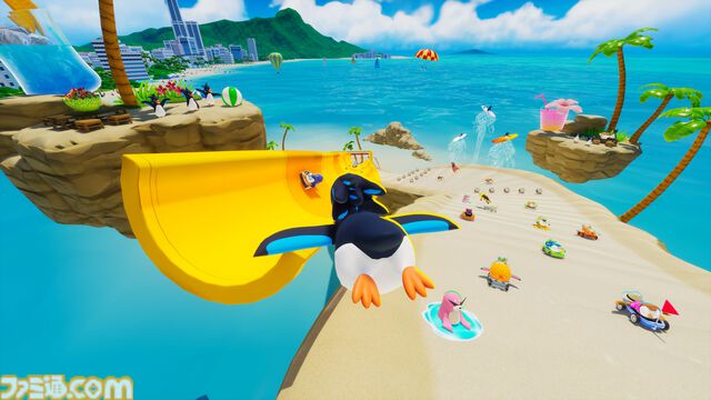 『Faaast Penguin（ファーストペンギン）』PS5、PC（Steam/Epic）版が9/20に無料配信スタート。最大40人参加の邪魔し合いペンギンレース