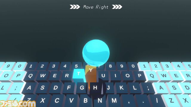 『On the Keyboard』ゲーム内のキーボードを操作して球体を運ぶ高難度アクション。Steamで発売。落とさないようにゴールまで導けるか