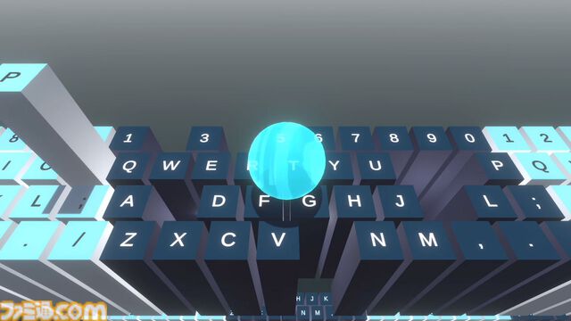 『On the Keyboard』ゲーム内のキーボードを操作して球体を運ぶ高難度アクション。Steamで発売。落とさないようにゴールまで導けるか