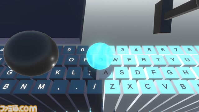 『On the Keyboard』ゲーム内のキーボードを操作して球体を運ぶ高難度アクション。Steamで発売。落とさないようにゴールまで導けるか