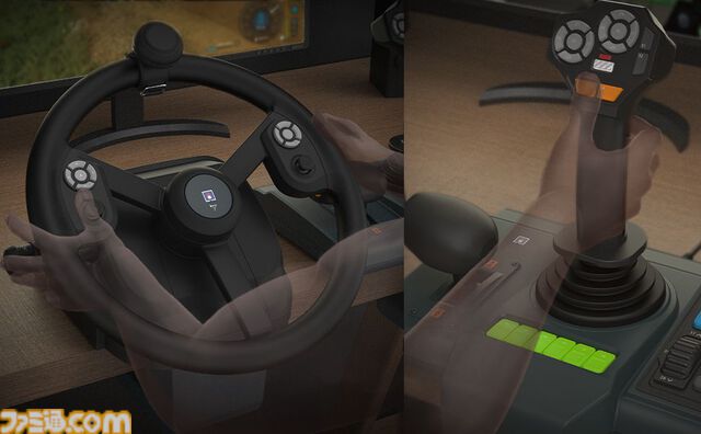 農業シム『Farming Simulator』のPC用公式ハンドルコンが発売。大径ステアリングを有し、これ1台でゲーム内の操作がすべて完結する。ソフト開発元との綿密なやり取りで実現