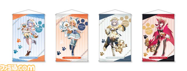 『モンハン』×ホロライブ3期生のコラボプライズが9月27日より展開。ぺこら、フレア、ノエル、マリンがオトモとおそろいの衣装に