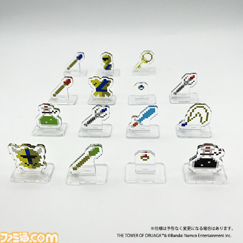 『ドルアーガの塔』『パックランド』新作グッズが受注開始。ドット絵キャラやアイテムのアクスタなどが登場
