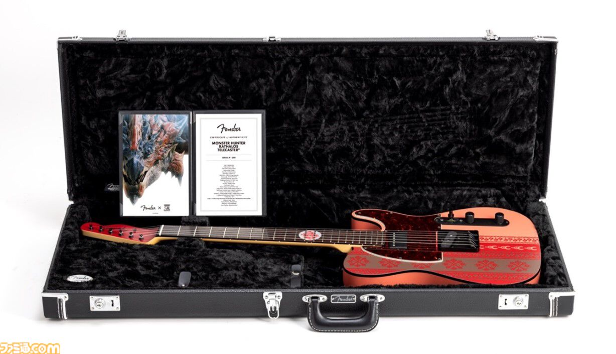 『モンハン』20周年記念。ギターブランド‟Fender”とコラボした‟火竜 リオレウス”モチーフのテレキャスターが発売決定