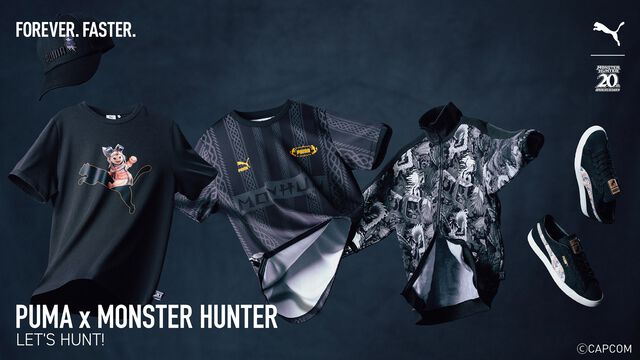 『モンハン』PUMAコラボ商品が本日（9/27）発売。アイルーのTシャツ、リオレウスのジャケットなどが登場