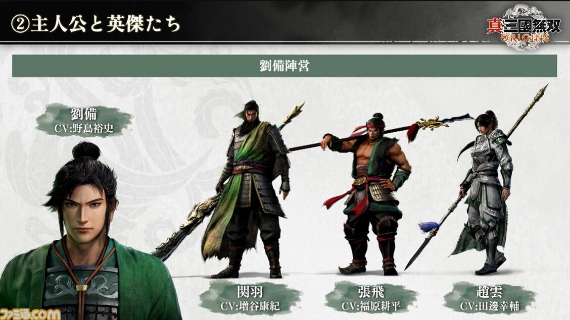 画像ページ (3/6) 『真・三國無双 ORIGINS』各キャラクターの声優情報