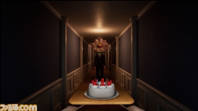 『Don't Drop The Cake』異形にビビらずケーキを運ぶホラーゲームが発表。マウス操作でケーキのバランスを維持。スーツ姿の花頭など個性的な異形が動揺を誘う