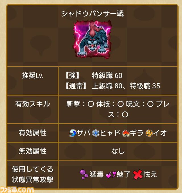 【ドラクエウォーク攻略】シャドウパンサー【強】攻略――シャドウパンサーが大激怒したら“におうだち”でしのいで押し切ろう
