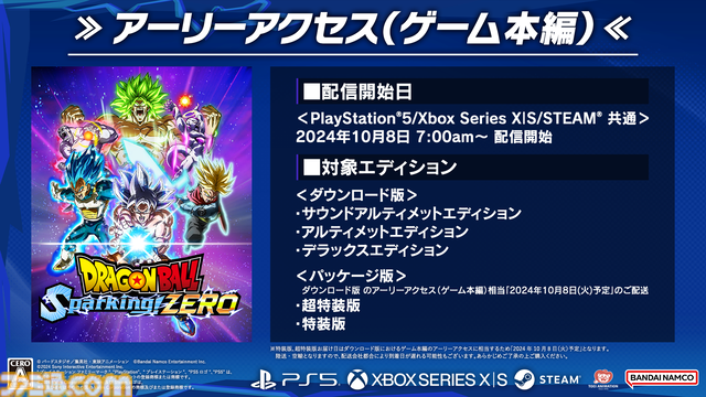 『ドラゴンボール Sparking! ZERO』一足先に本作を遊べるアーリーアクセスがスタート。オープニングムービーやバトルシステムがわかるシステムトレーラーも公開中
