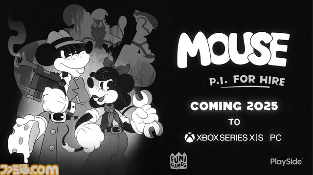『MOUSE: P.I. For Hire』カートゥーン調のFPSシューティングゲーム。どこか懐かしい見た目のネズミの刑事が活躍。BGMがジャズなのも雰囲気ばっちり